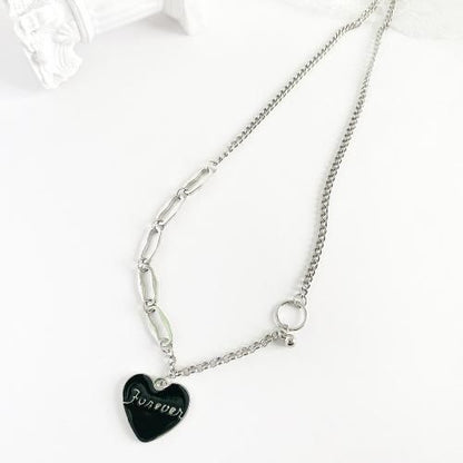 ロゴハート チェーンネックレス SILVER