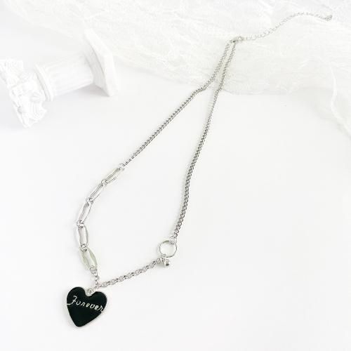 ロゴハート チェーンネックレス SILVER