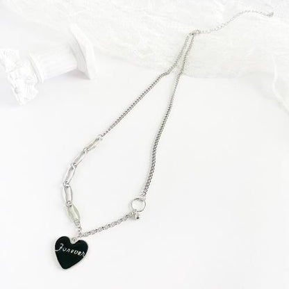 ロゴハート チェーンネックレス SILVER