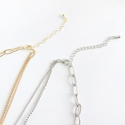 ミニドッグタグ アシメチェーン ネックレス SILVER