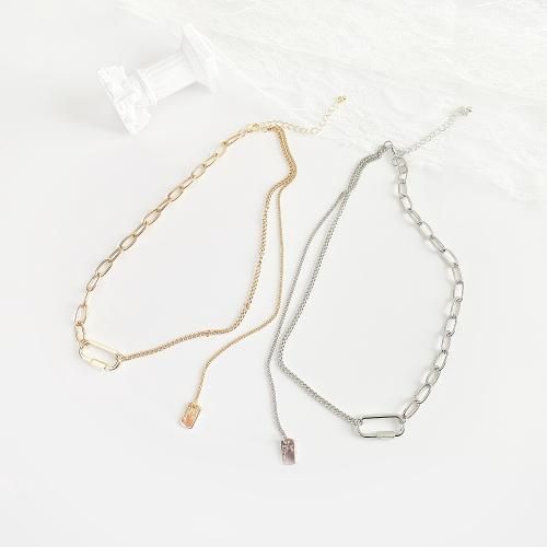 ミニドッグタグ アシメチェーン ネックレス SILVER