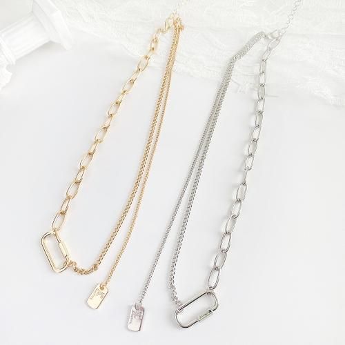 ミニドッグタグ アシメチェーン ネックレス SILVER