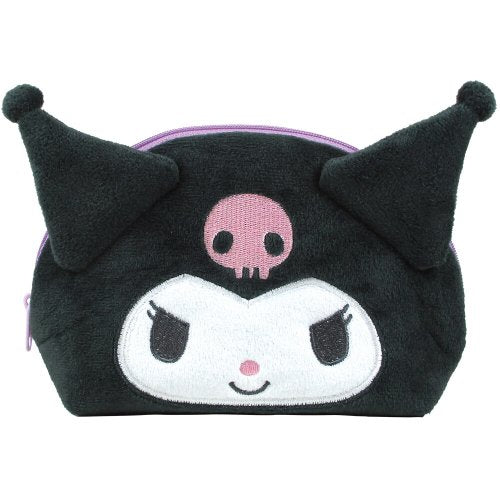 Sanrio Kuromi Plush Shell Face Pouch BLACK