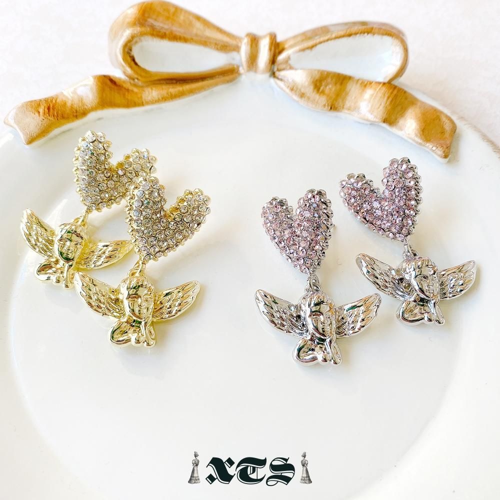 XTS Heart & Angel ハートエンジェル ピアス SILVER シルバー TS0229