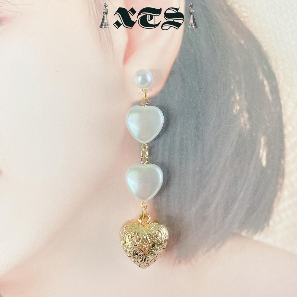 XTS Retro Heart & Pearl ハート ピアス GOLD