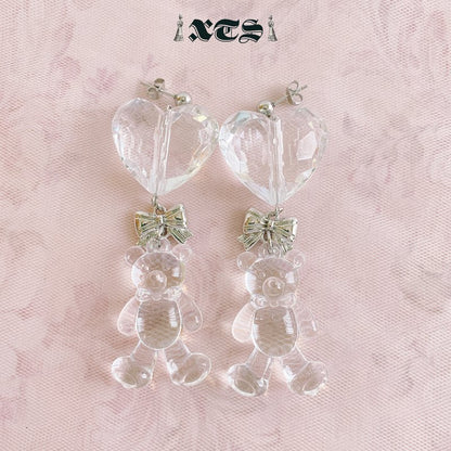 XTS Clear Teddy Bear Heart Pierce - YOUAREMYPOISON