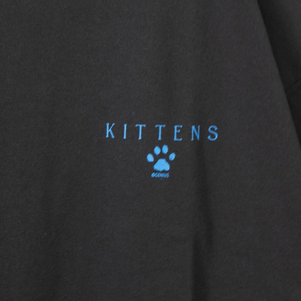 なめ猫 バックフォトオーバーシルエット 半袖Tシャツ BLACK