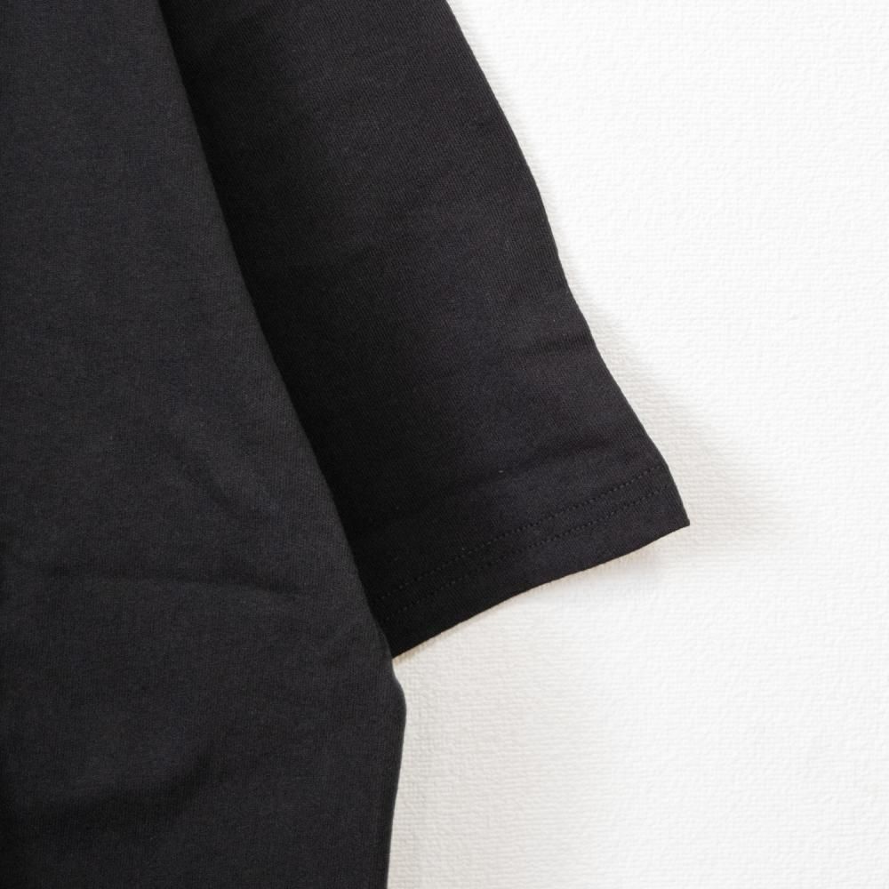 なめ猫 バックフォトオーバーシルエット 半袖Tシャツ BLACK