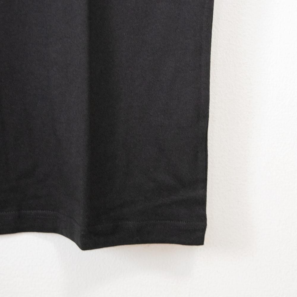 なめ猫 バックフォトオーバーシルエット 半袖Tシャツ BLACK