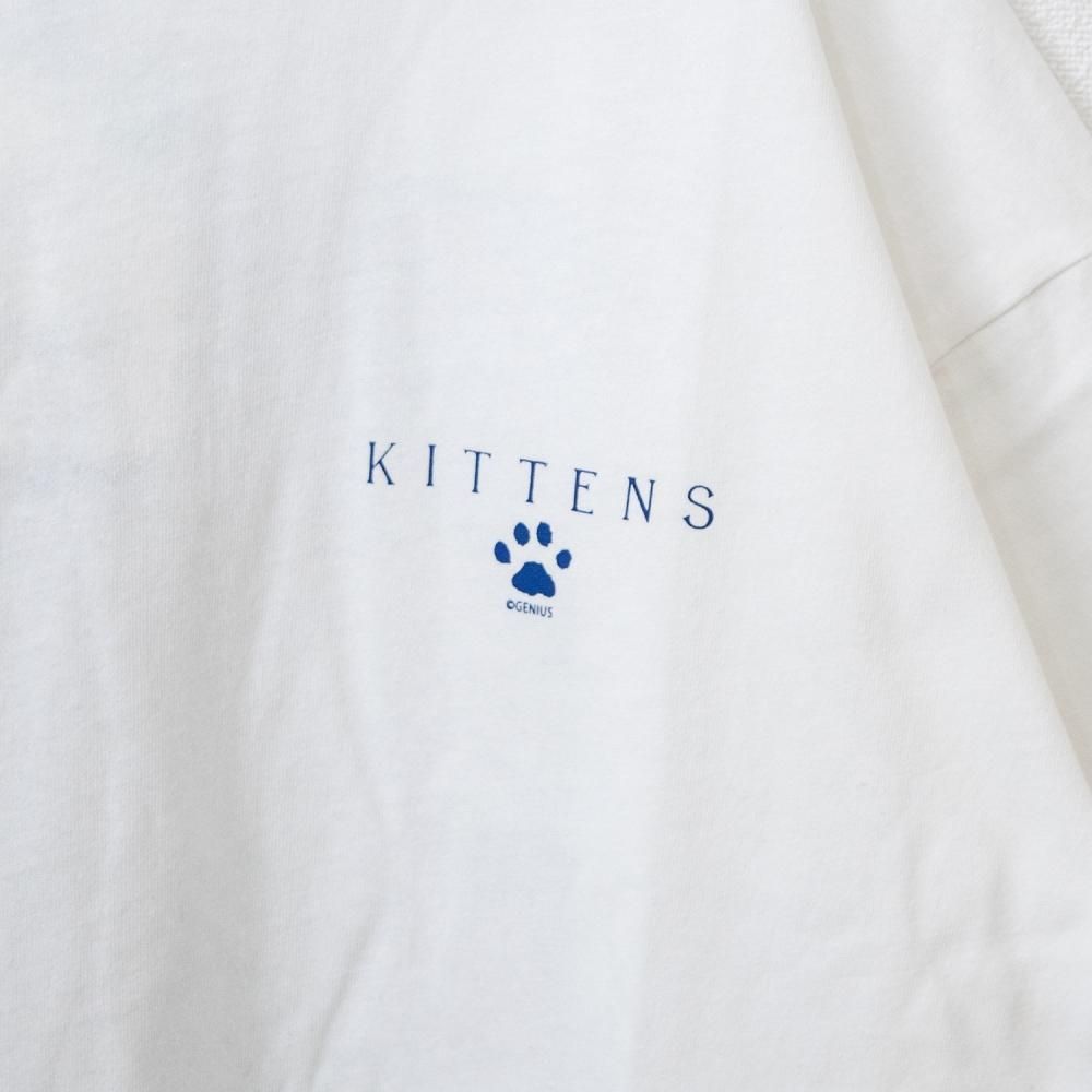 なめ猫 バックフォトオーバーシルエット 半袖Tシャツ WHITE