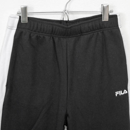 FILA フィラ ロゴサイドライン裏毛スウェットジョガーパンツ BLACK