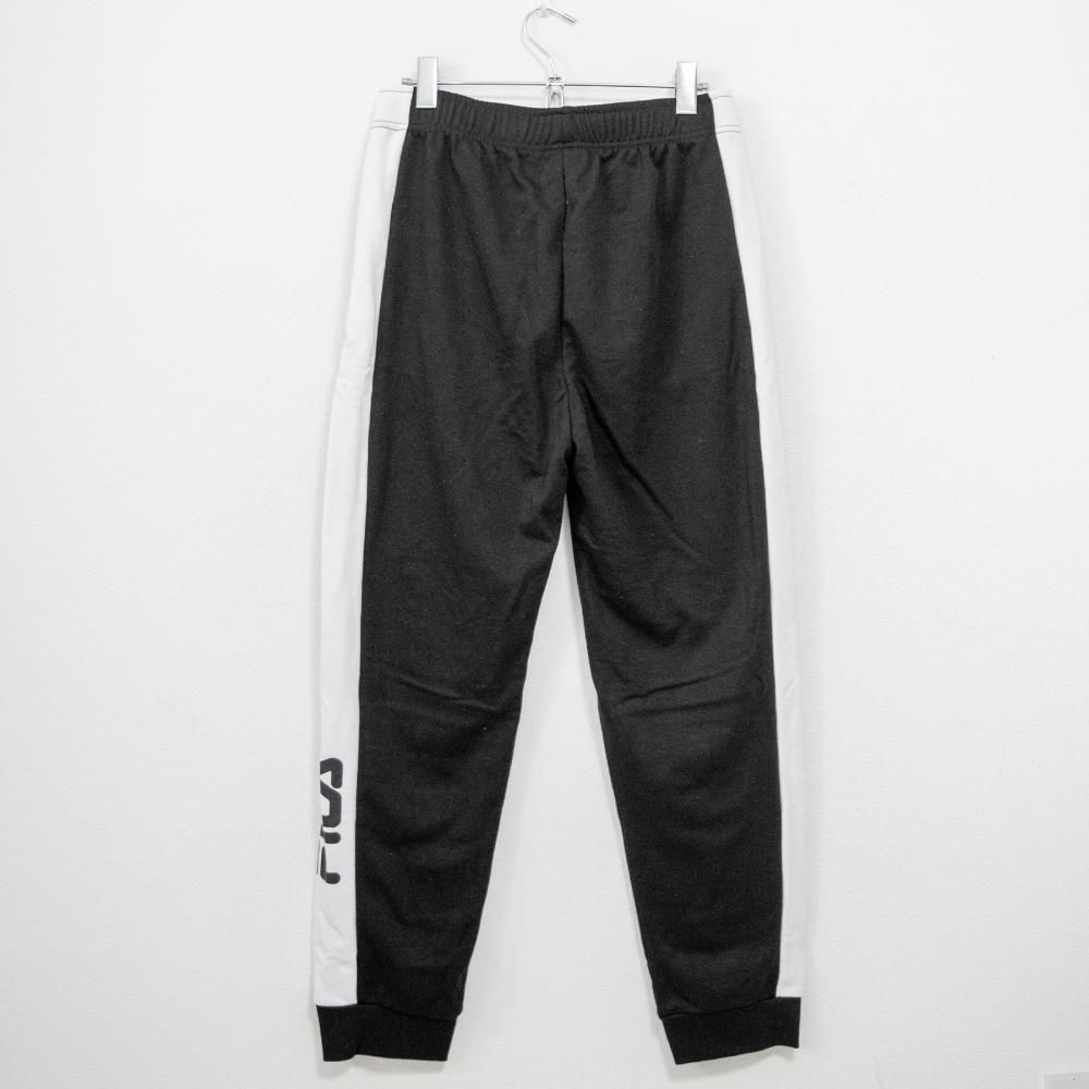 FILA フィラ ロゴサイドライン裏毛スウェットジョガーパンツ BLACK