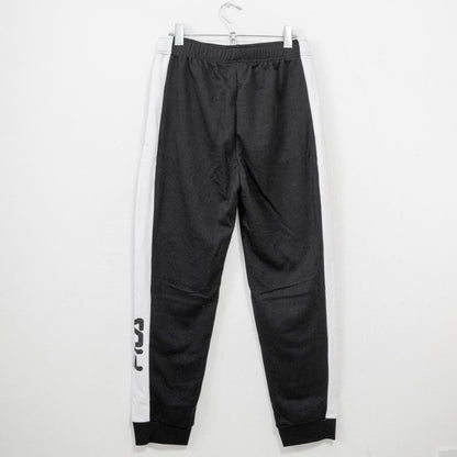 FILA フィラ ロゴサイドライン裏毛スウェットジョガーパンツ BLACK