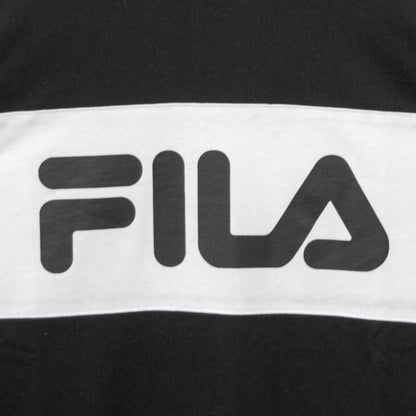 FILA フィラ 配色切り替えロゴプリントクルーネック 半袖Tシャツ BLACK