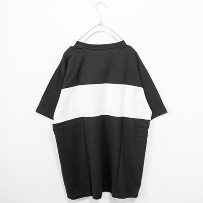 FILA フィラ 配色切り替えロゴプリントクルーネック 半袖Tシャツ BLACK