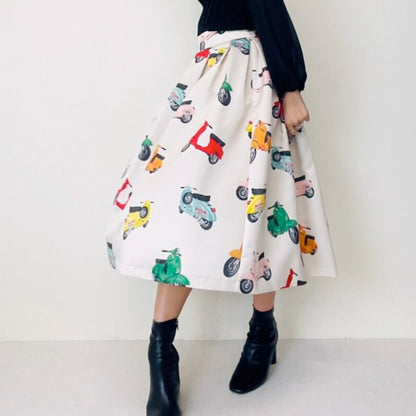 doll up oops Retro Bike Allover Medium Skirt - YOUAREMYPOISON