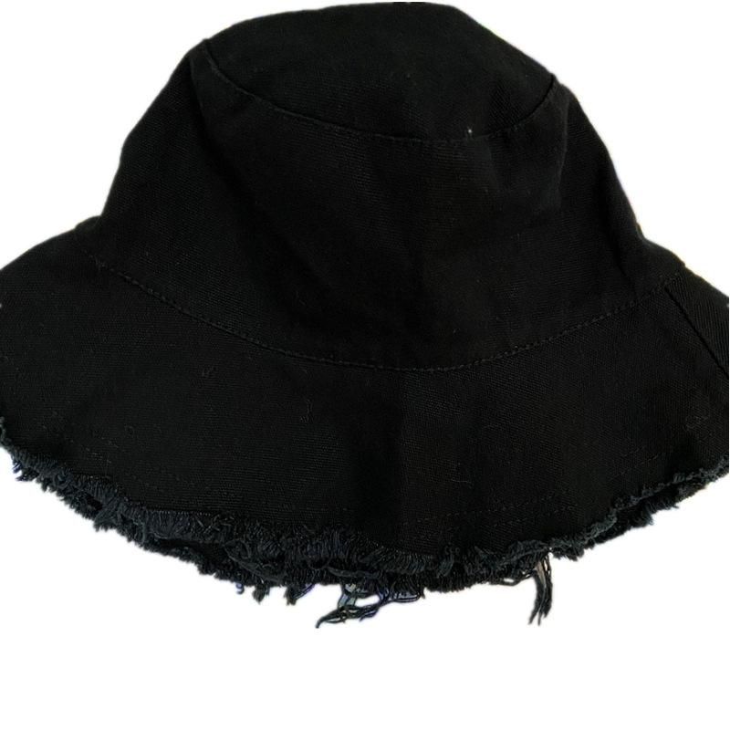 クロス 安全ピン 装飾 バケットハット BLACK