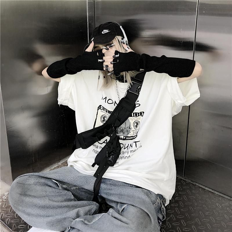 ダメージ加工 アームカバー BLACK