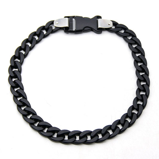 Plastic Buckle Chain Necklace BLACK