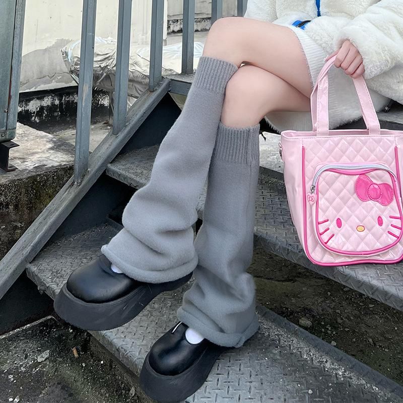 40cm丈 ゴム抜き レッグウォーマー ルーズソックス GRAY グレー