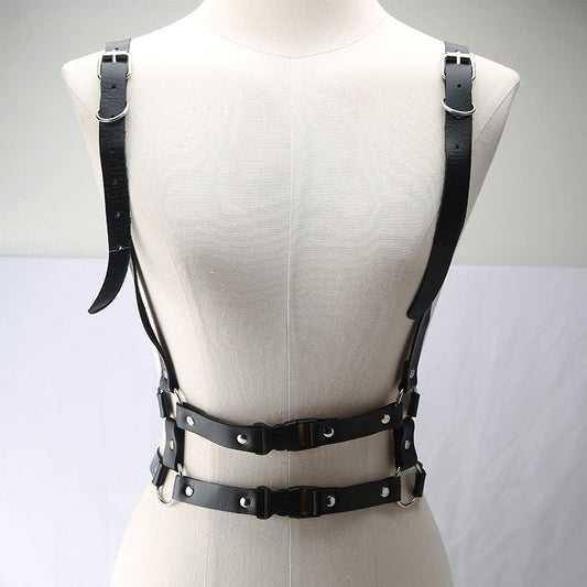 Double waist belt Harness belt BLACK