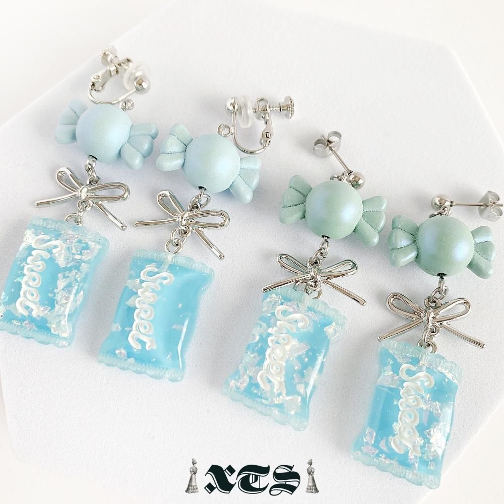 XTS Candy Sweet キャンディ イヤリング Sky Blue