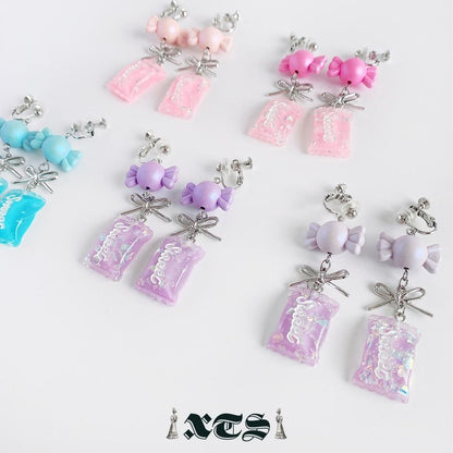 XTS Candy Sweet キャンディ イヤリング PURPLE