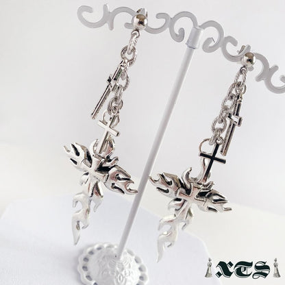 XTS ファイヤークロス Fire Cross ピアス SILVER TS0252