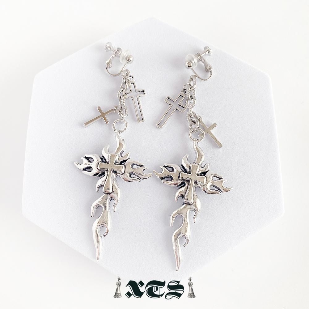 XTS ファイヤークロス Fire Cross イヤリング SILVER TS0253