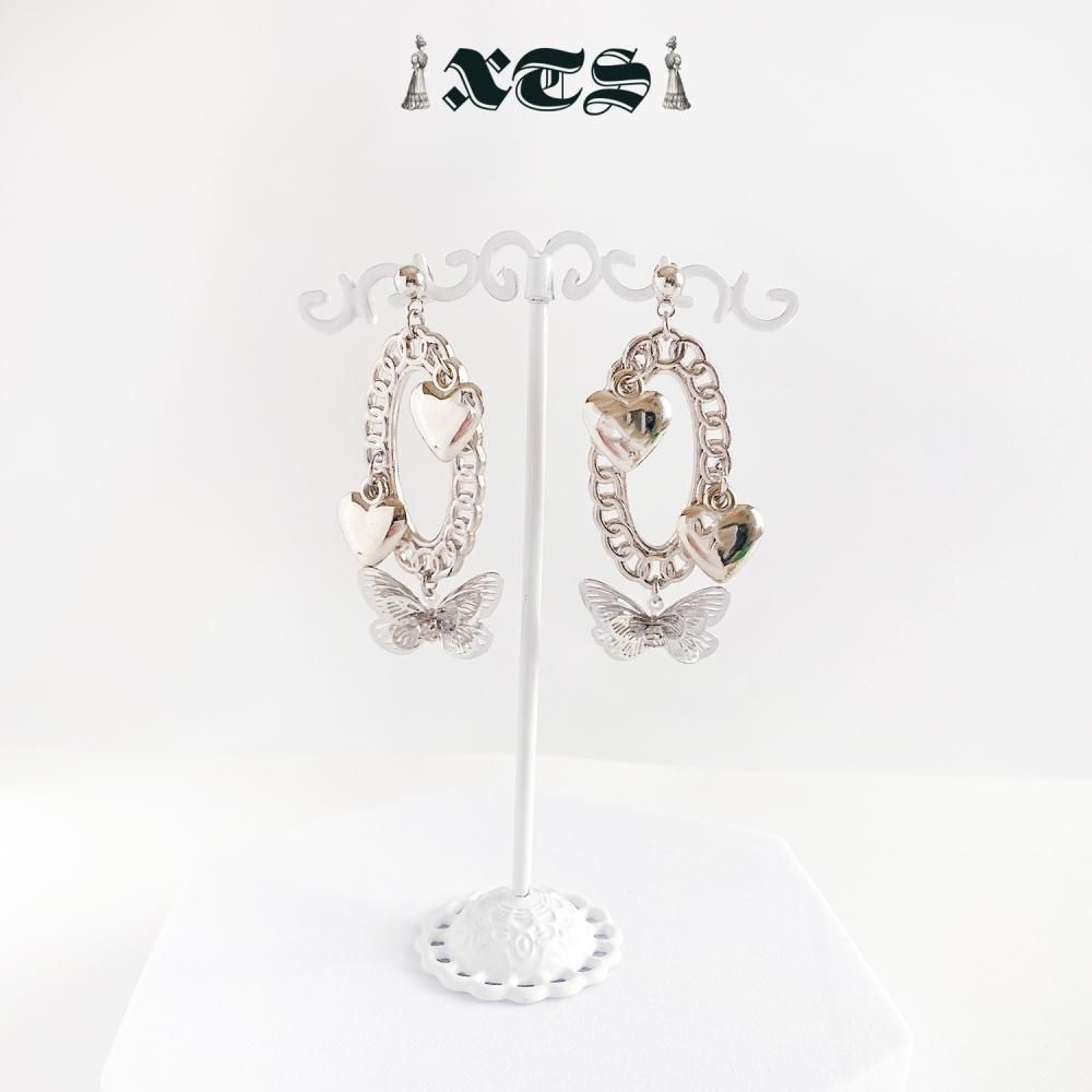 XTS ハートバタフライ Heart Butterfly ピアス SILVER TS0250
