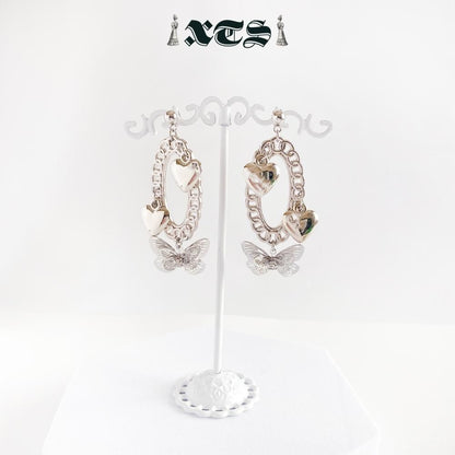 XTS ハートバタフライ Heart Butterfly ピアス SILVER TS0250