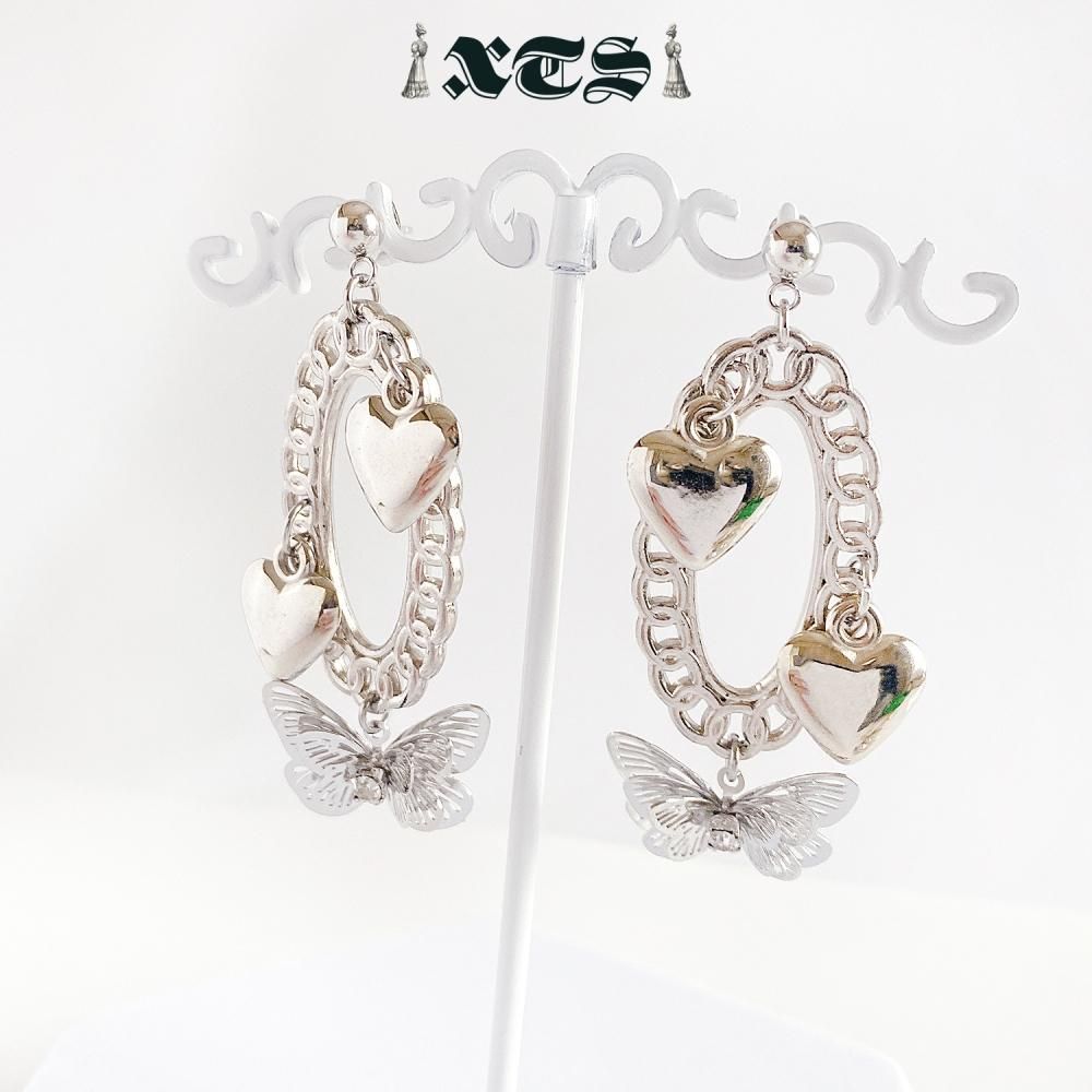 XTS ハートバタフライ Heart Butterfly ピアス SILVER TS0250