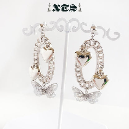 XTS ハートバタフライ Heart Butterfly ピアス SILVER TS0250