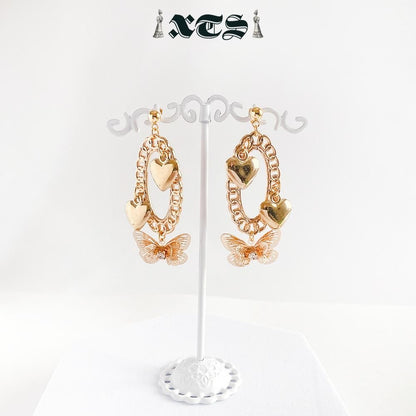 XTS ハートバタフライ Heart Butterfly ピアス GOLD TS0250