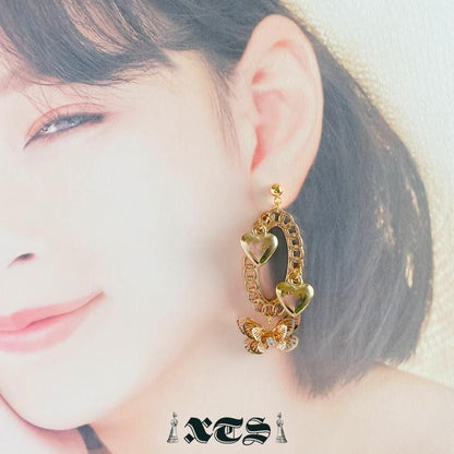 XTS ハートバタフライ Heart Butterfly ピアス GOLD TS0250