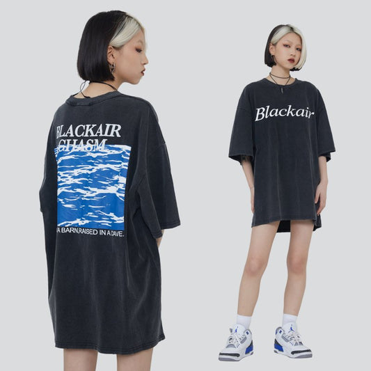 MADE EXTREME BLACK AIR Ocean Logo S/S T-shirt Black - YOUAREMYPOISON