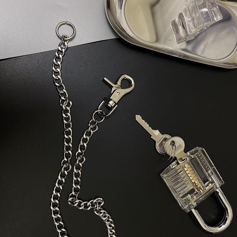 BIG クリア南京錠 チェーン ネックレス SILVER シルバー