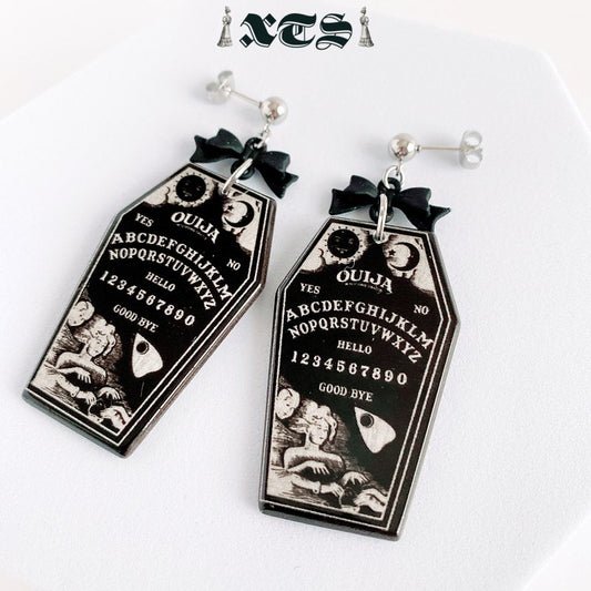 XTS Coffin Ouija Board Ribbon Earrings TS0265