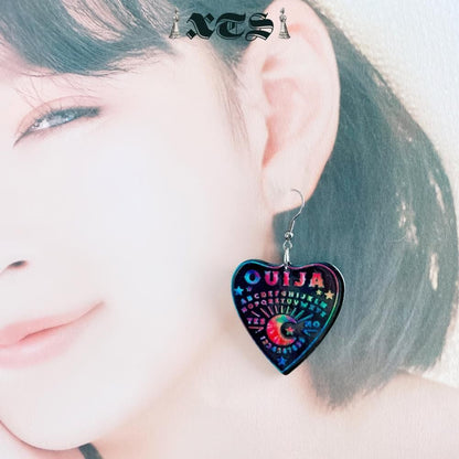 XTS カラフル ウィジャボード Tie dye Ouija Planchette ピアス BLACK TS0268