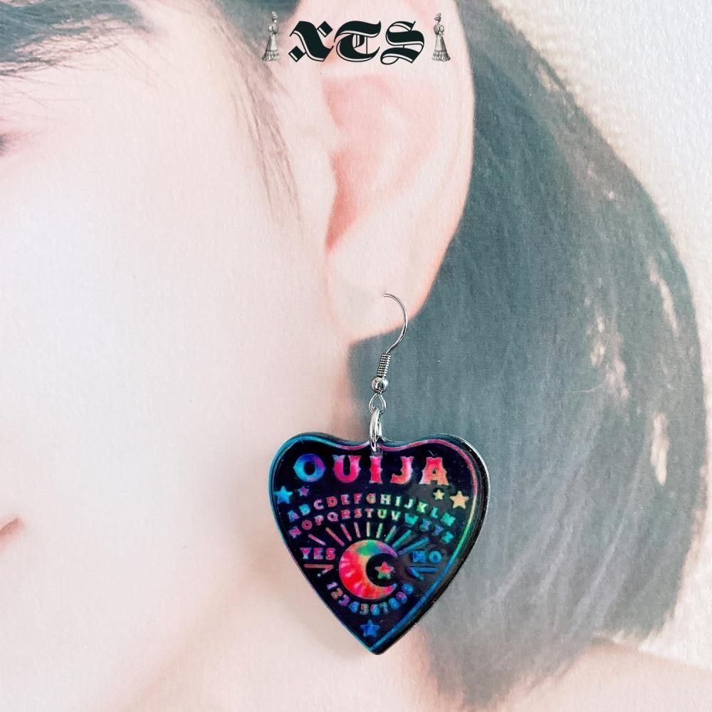 XTS カラフル ウィジャボード Tie dye Ouija Planchette ピアス BLACK TS0268