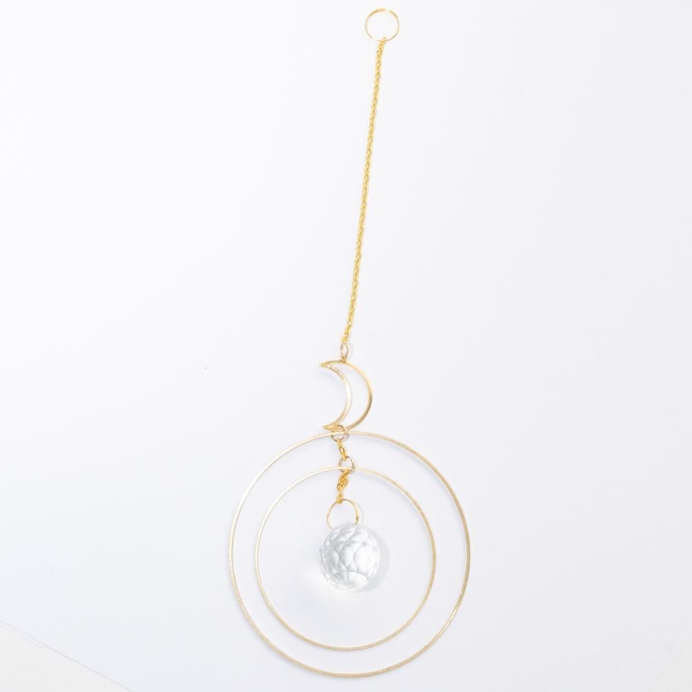 【会員限定0円】三日月 ガラスボール サンキャッチャー GOLD ゴールド