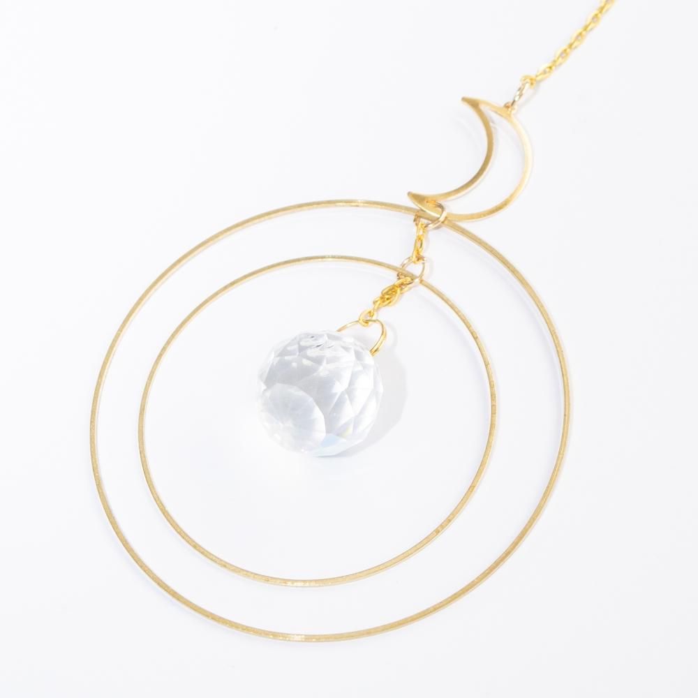 【会員限定0円】三日月 ガラスボール サンキャッチャー GOLD ゴールド