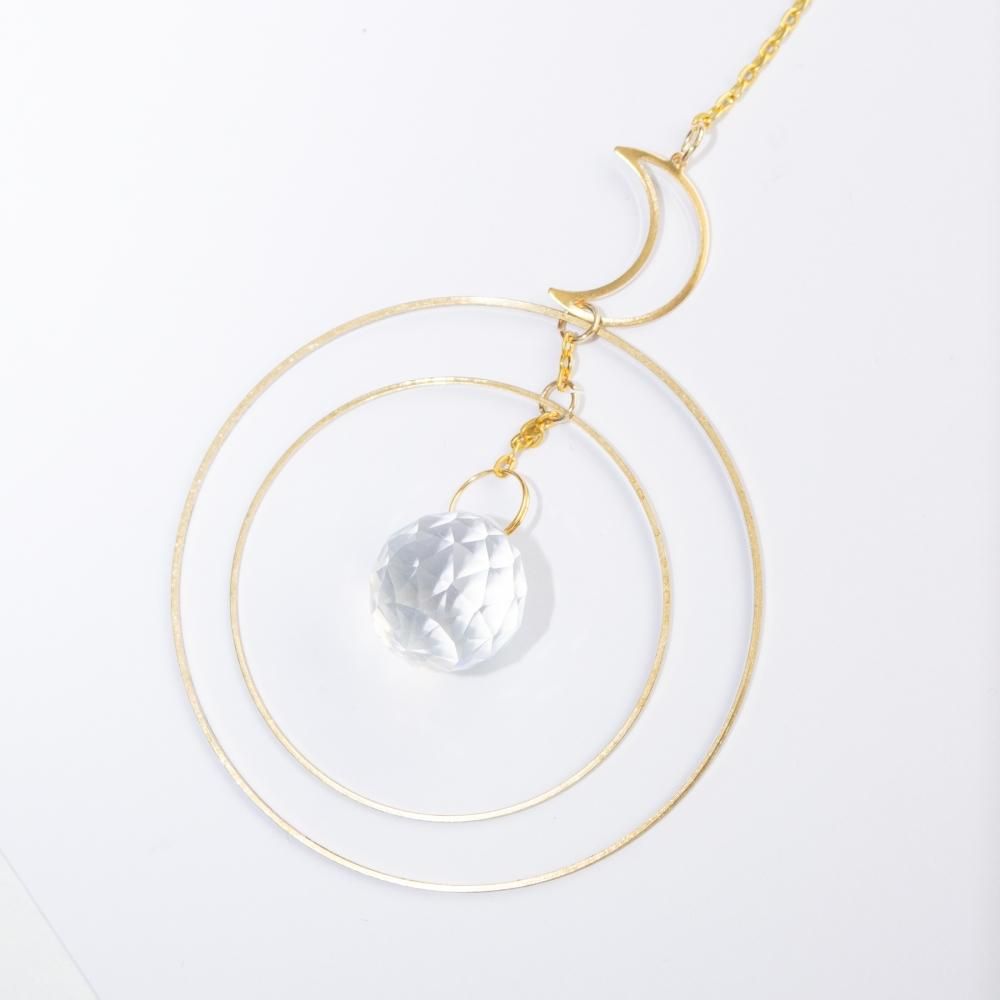 【会員限定0円】三日月 ガラスボール サンキャッチャー GOLD ゴールド