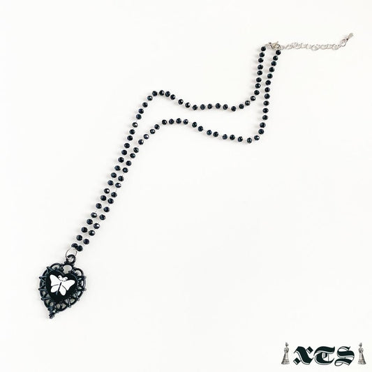 XTS Black Heart Butterfly ハート 蝶々 ネックレス BLACK TS0269