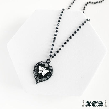 XTS Black Heart Butterfly ハート 蝶々 ネックレス BLACK TS0269