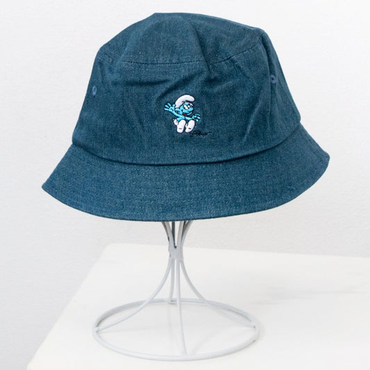 THE SMURFS Smurf Embroidered Bucket Hat Denim Blue
