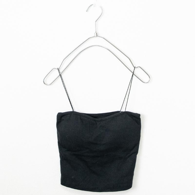 スパゲッティストラップ シンプル無地 ブラトップ BLACK