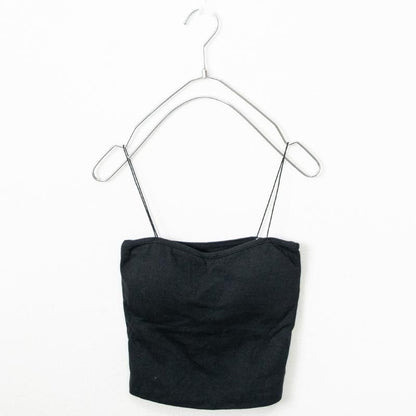 スパゲッティストラップ シンプル無地 ブラトップ BLACK