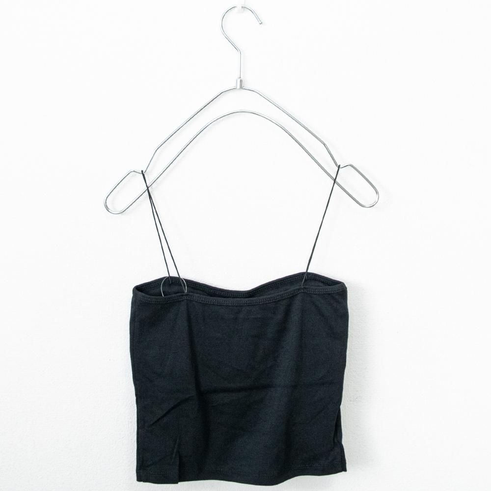 スパゲッティストラップ シンプル無地 ブラトップ BLACK