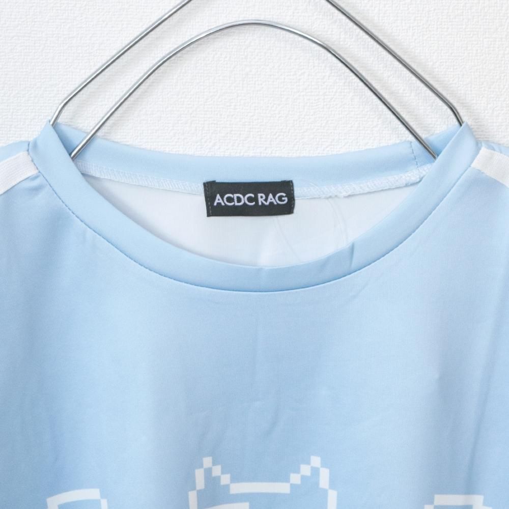 ACDC RAG ドットネコ 半袖Tシャツ Pastel Blue